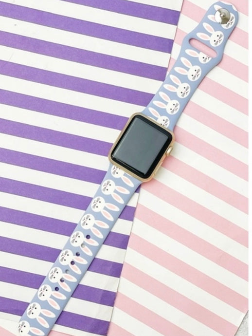 Easter Printed Silicone Watch Band - Bunny
