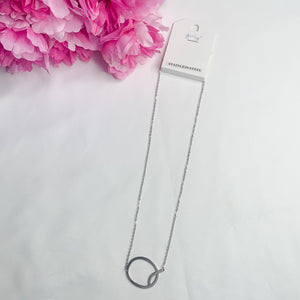 Large Silver Initial Necklace