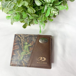 Mossy Oak Camo/Leather Bifold Wallet
