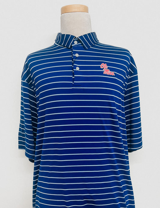 Southern Collegiate Ole Miss Deep South Polo Navy/Powder Blue