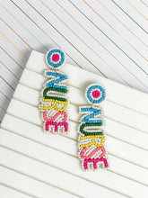 Load image into Gallery viewer, Bright Multi Nurse Beaded Dangle Earrings