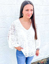 Load image into Gallery viewer, Ally Corded Lace Top-Off White