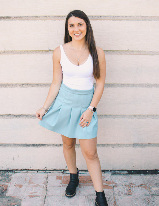 Coming Back For You Mini Skirt - Periwinkle