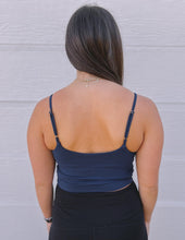 Load image into Gallery viewer, Crop Cami Sports Bra Navy