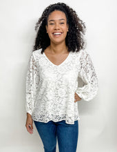 Load image into Gallery viewer, Ally Corded Lace Top-Off White