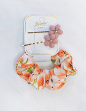Load image into Gallery viewer, Floral Hair Pin and Scrunchie Set