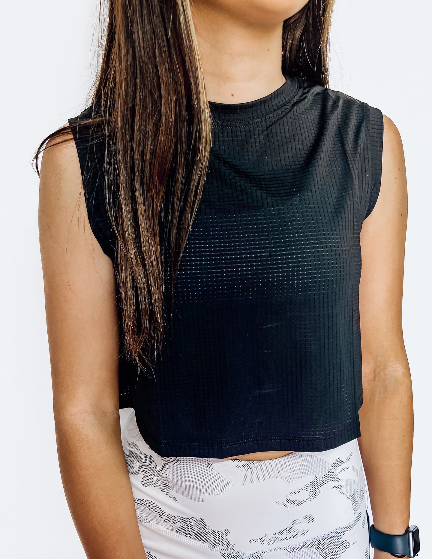 Cropped Waffle Active Tank