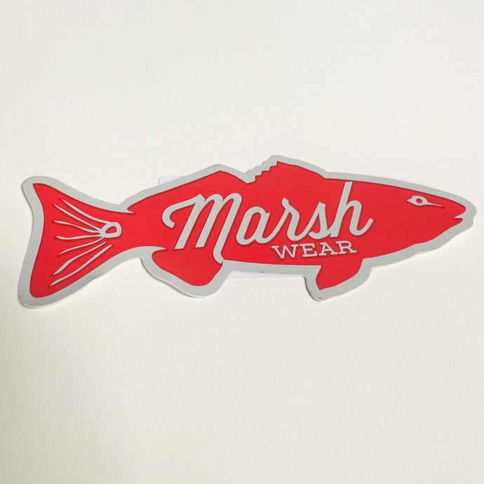 Marsh Wear Fish Sticker-Red
