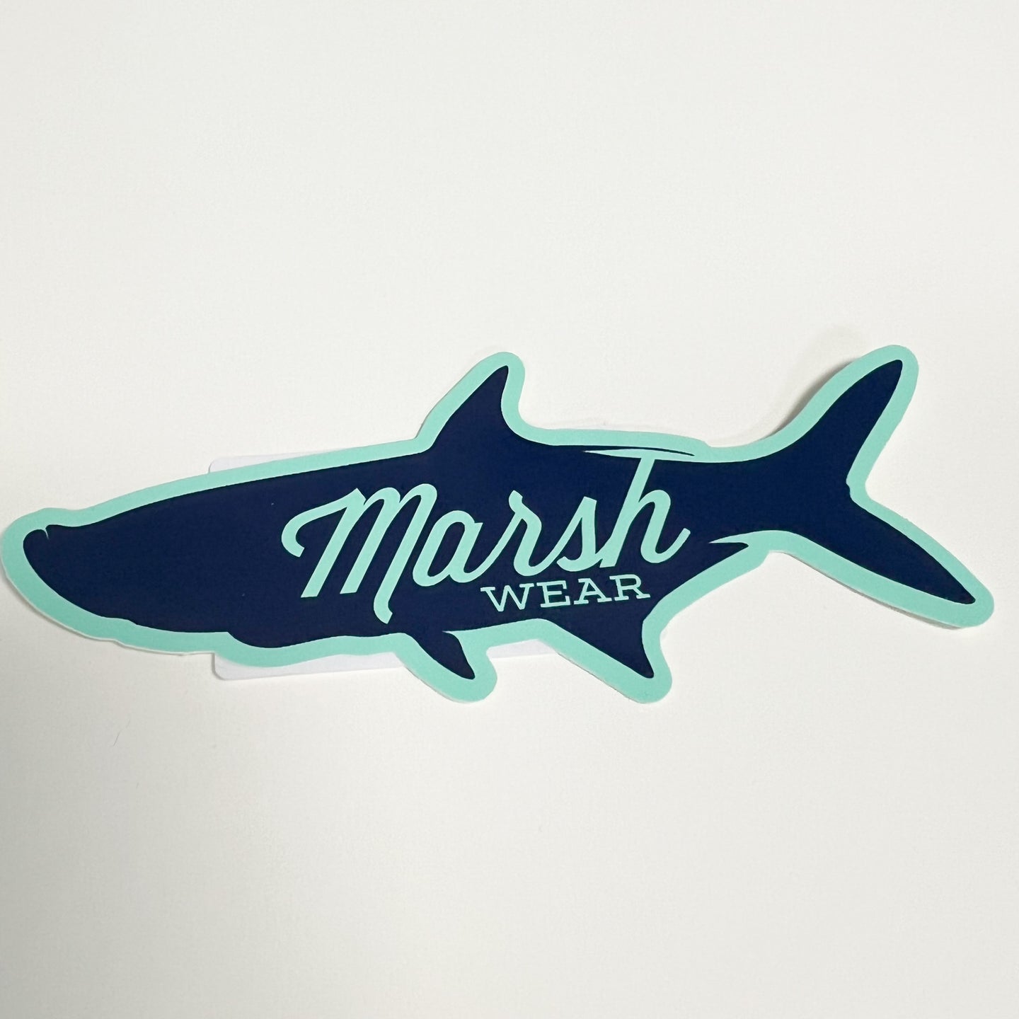 Marsh Wear Fish Sticker-Navy