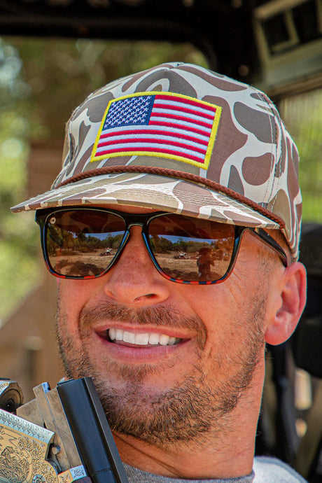 Burlebo Classic Camo American Flag Cap