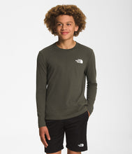 Load image into Gallery viewer, The North Face Boys’ Long-Sleeve Graphic Taupe Green