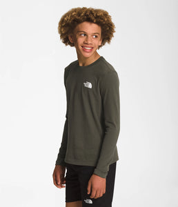 The North Face Boys’ Long-Sleeve Graphic Taupe Green