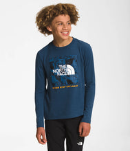 Load image into Gallery viewer, The North Face Boys’ Long-Sleeve Graphic Tee Shady Blue