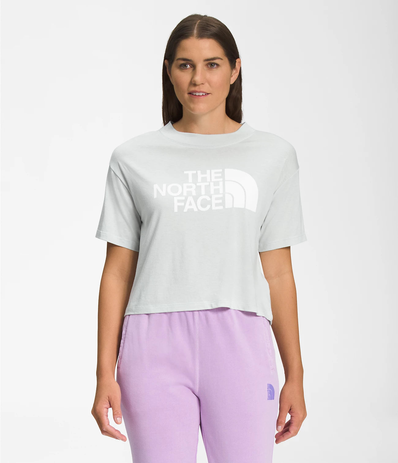 The North Face Women's SS Half Dome Crop Tee Tin Grey