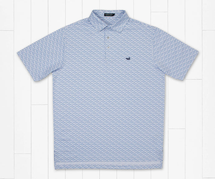 Southern Marsh Flyline Palm & Pineapples Performance Polo Royal Blue