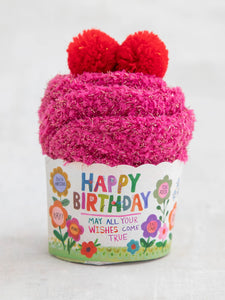 Natural Life Cupcake Socks Happy Birthday