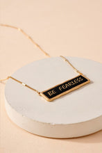 Load image into Gallery viewer, Be Fearless Tag Charm Necklace - Black