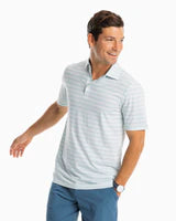 Load image into Gallery viewer, Southern Tide Men&#39;s SS Brrreeze Moorings Stripe Perf Polo