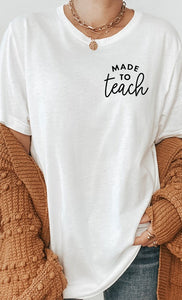 Made To Teach Graphic Pocket Tee White