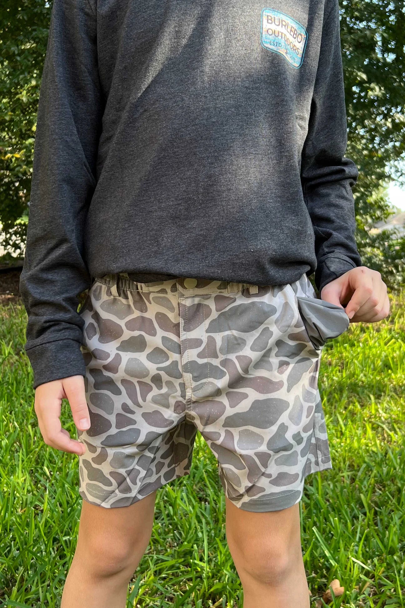 Burlebo Youth Classic Deer Camo Everyday Shorts