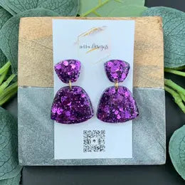 Purple Magic Small Statement Earrings