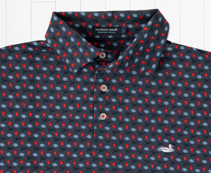 Southern Marsh Pick Six Performance Polo-Navy & Red