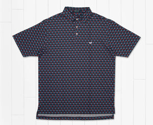 Southern Marsh Pick Six Performance Polo-Navy & Red