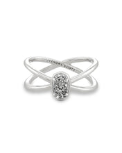 Load image into Gallery viewer, Kendra Scott Emilie Double Band Ring Silver Platinum Drusy