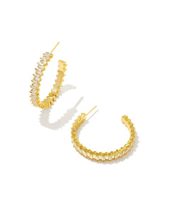 Juliette Gold White Crystal Hoop Earrings