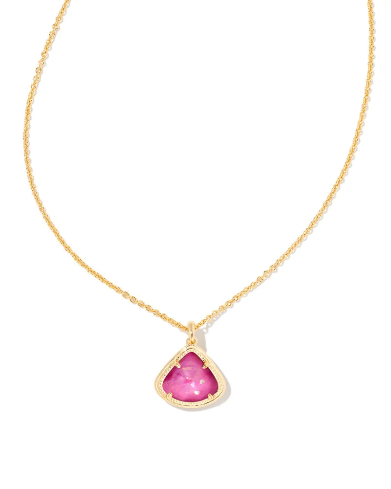 Kendra Scott Kendall Pendant Necklace Gold Iridescent Orchid Illusion