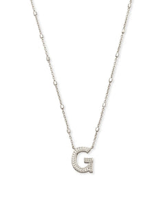 Letter Pendant Necklace - Silver