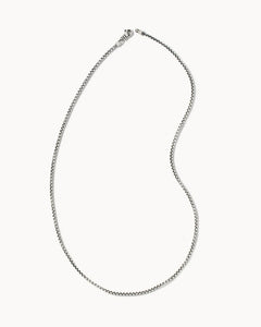 Kendra Scott Men's Beck Thin Round Box Chain Necklace Oxidized Sterling Silver