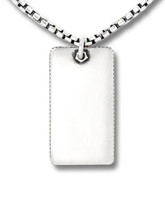 Kendra Scott Men's Dog Tag Necklace Oxidized Silver
