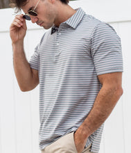 Load image into Gallery viewer, Southern Shirt Co. Men&#39;s Augusta Stripe Polo Mulligan Gray