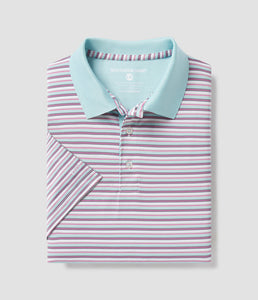 Southern Shirt Co. Men's Cabana Stripe Polo Azalea