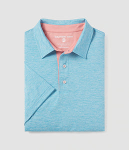 Southern Shirt Co. Men's Grayton Heather Polo- Baltic Blue