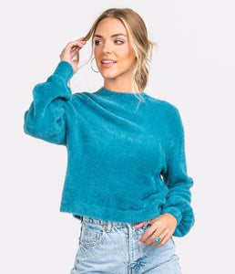 Southern Shirt Women's Cropped Feather Knit Sweater